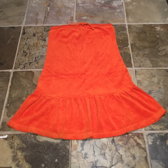 Strapless Terrycloth Coverup