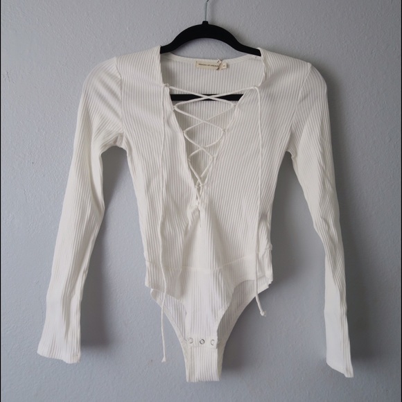 Ivory lace up bodysuit