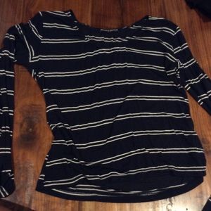 Navy and white striped long sleeve