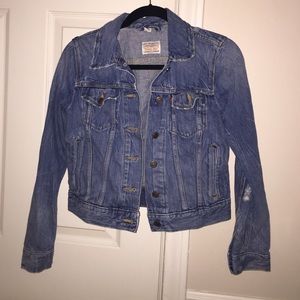 Levi's distressed denim jacket, medium!