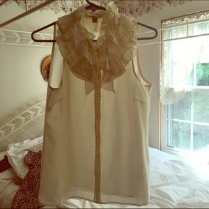 J.Crew Silk Ruffle Shirt