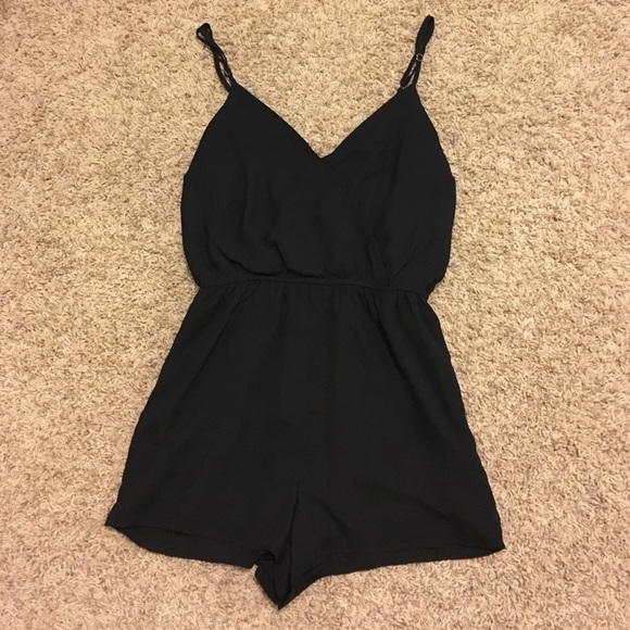 Plain black romper