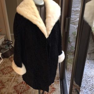 Vintage real Mink and American Broadtail fur coat