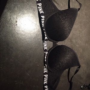 Victoria secret pink black patted push-up bra