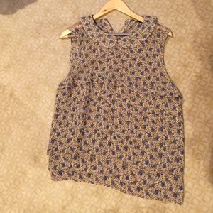 Floral high neck shirt