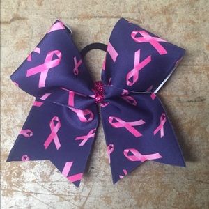 Breast cancer awareness cheer bow