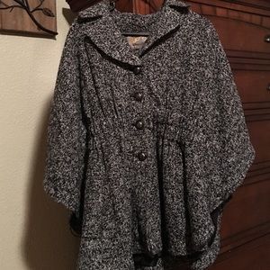 Cinch waist poncho jacket