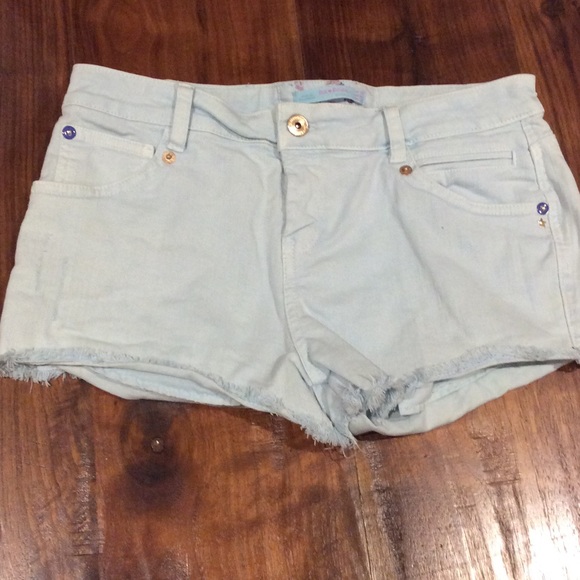 Light blue denim shorts