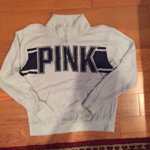 Light Mint Colored VS PINK Half Zip