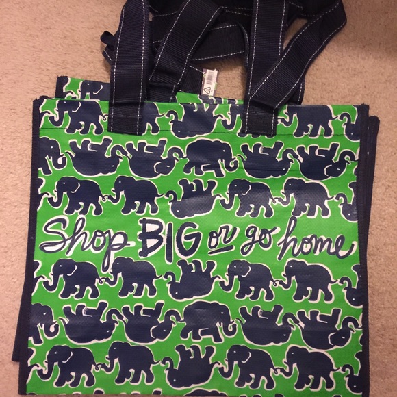 Lilly Pulitzer "Shop Big or Go Home" Tote Bag - Picture 1 of 2