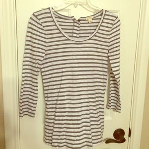 JCrew Factory Striped 3/4 Sleeve Cotton Tee