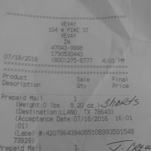 Prepaid mail
