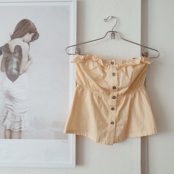 Anthropologie Tops - Anthropologie Stripe Button-down Tube-top