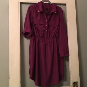 Purple, gold accented dress!