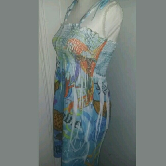 Small Palm Island Coy & Sparrow Smocked Dress - Picture 3 of 4