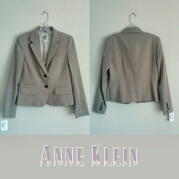 2 Button Grey/Taupe Anne Klein Suit Jacket sz 6 - Picture 2 of 5