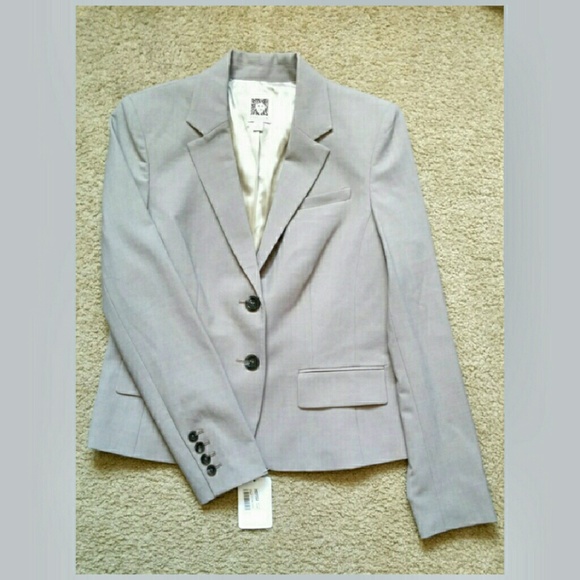 2 Button Grey/Taupe Anne Klein Suit Jacket sz 6 - Picture 3 of 5