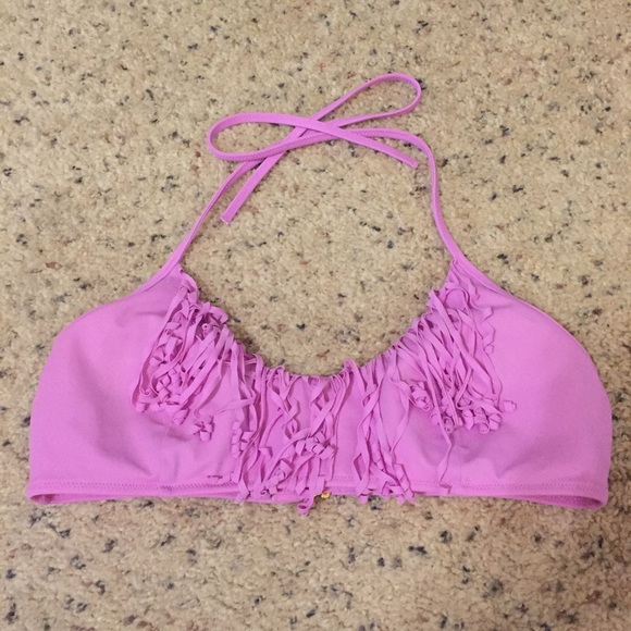 Victoria's Secret purple fringe bikini top