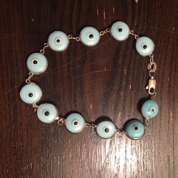 Sterling silver, evil eye bracelet - Picture 2 of 2