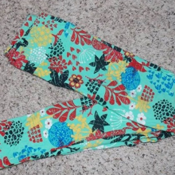OS Lularoe leggings flower leaf print