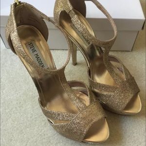 Steve Madden Haylow-G Gold Glitter Pumps 7.5