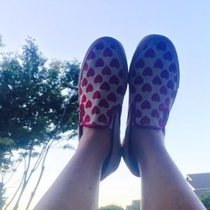 Rare Heart Vans Slip On