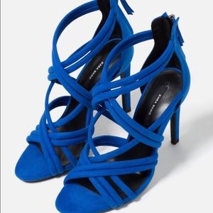 Zara Shoes - NWT Zara Criss Crosa Blue Open-Toe Heels Zara Shoes - NWT Zara Criss Crosa Blue Open-Toe Heels