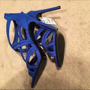 Zara Shoes - NWT Zara Criss Crosa Blue Open-Toe Heels Zara Shoes - NWT Zara Criss Crosa Blue Open-Toe Heels