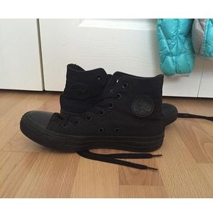 All black high-top converse