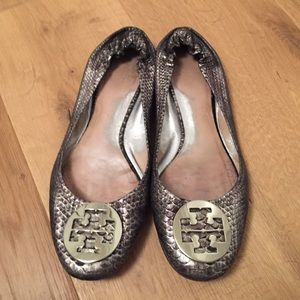 SOLD Tory Burch Reva Snakeskin Flat