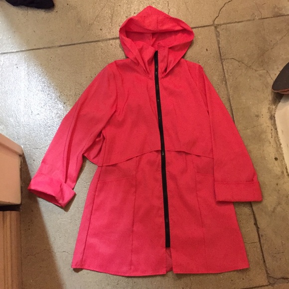 bright pink raincoat