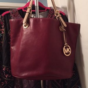 Maroon Michael Kors Handbag