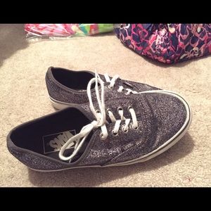 Grey Glitter Vans