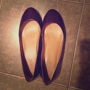 J crew purple flats with gold heel