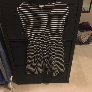 Black and white striped dress
