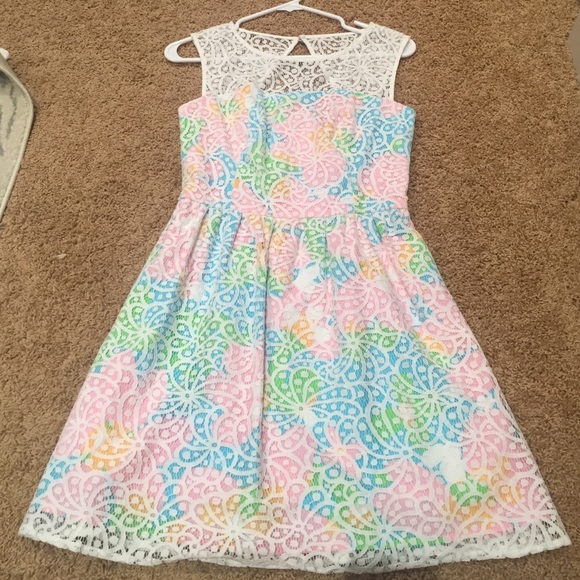lilly pulitzer lace overlay dress Lilly Pulitzer Pink Lace Overlay Dress