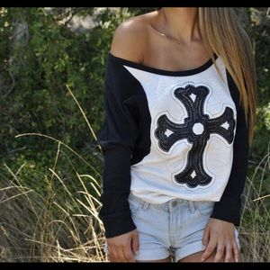 Cross design sweatshirt