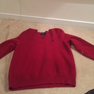 Red polo sweater