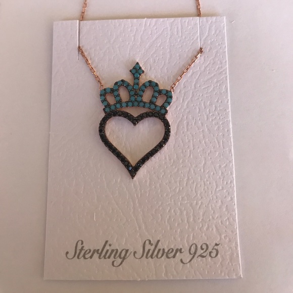 925 Sterling Silver I Love Heart & Crown - Picture 2 of 4