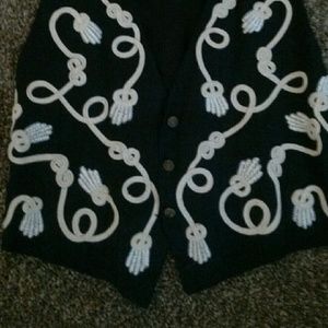 Vintage vest with ivory brocade