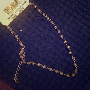NWT Silver & Crystal Clear Bead Necklace
