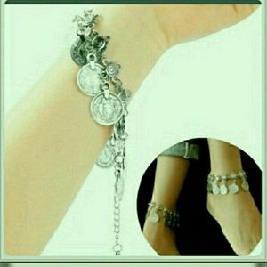 Free People style tribal coin anklet bracelet