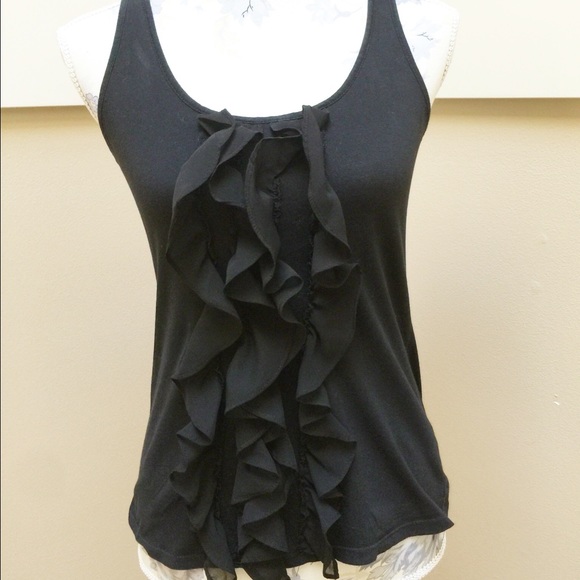 Tinley Road black ruffle tank top - Picture 4 of 4