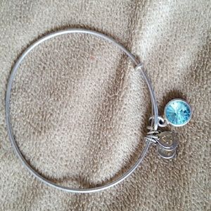 Silver Alex & Ani "March Birthstone"