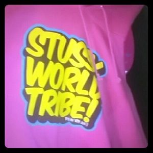 Pink stussy hoodie