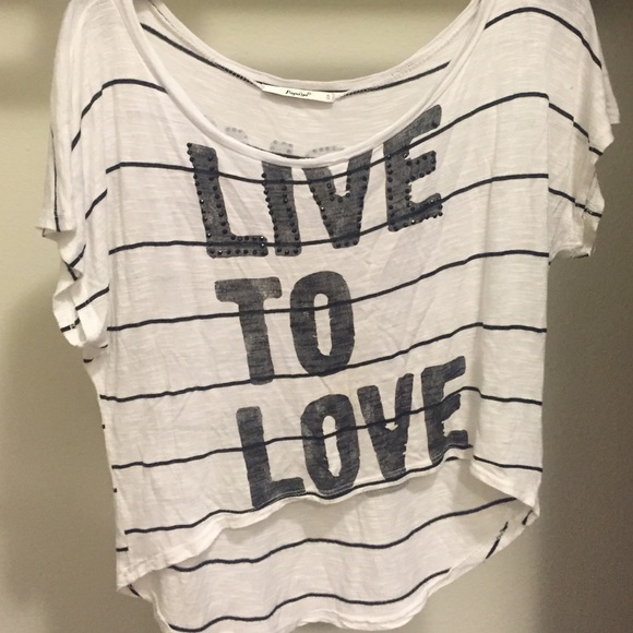 Live to love, love to live papaya flowy shirt - Picture 1 of 2