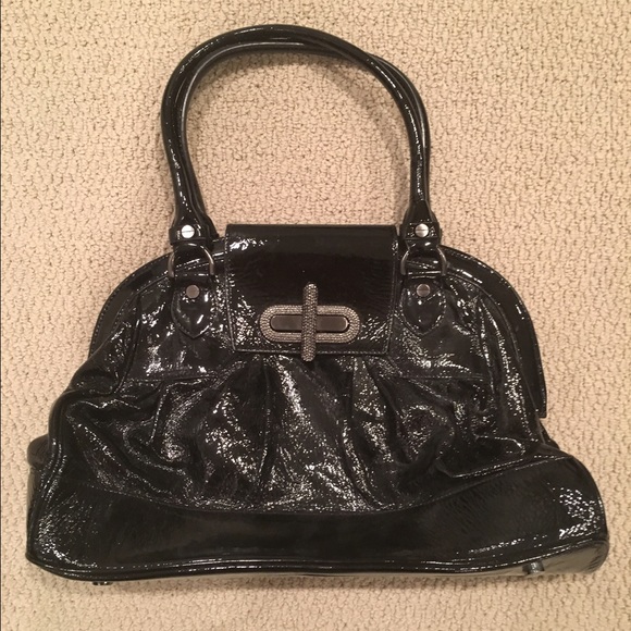 Alexis Hudson Madeline Black Patent Handbag