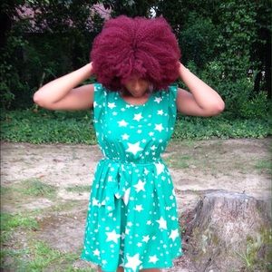 Green Star Printed Dress