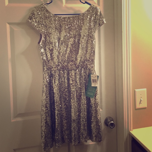New Silver Sequence Party Dress