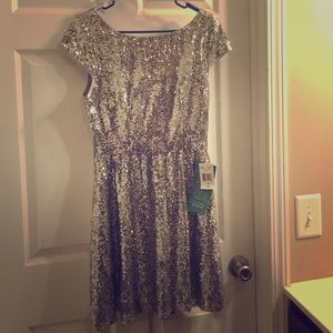 New Silver Sequence Party Dress